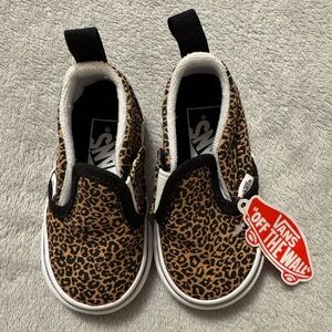 Vans Toddler Classic Slip-On V Shoe - Leopard Brown/Black